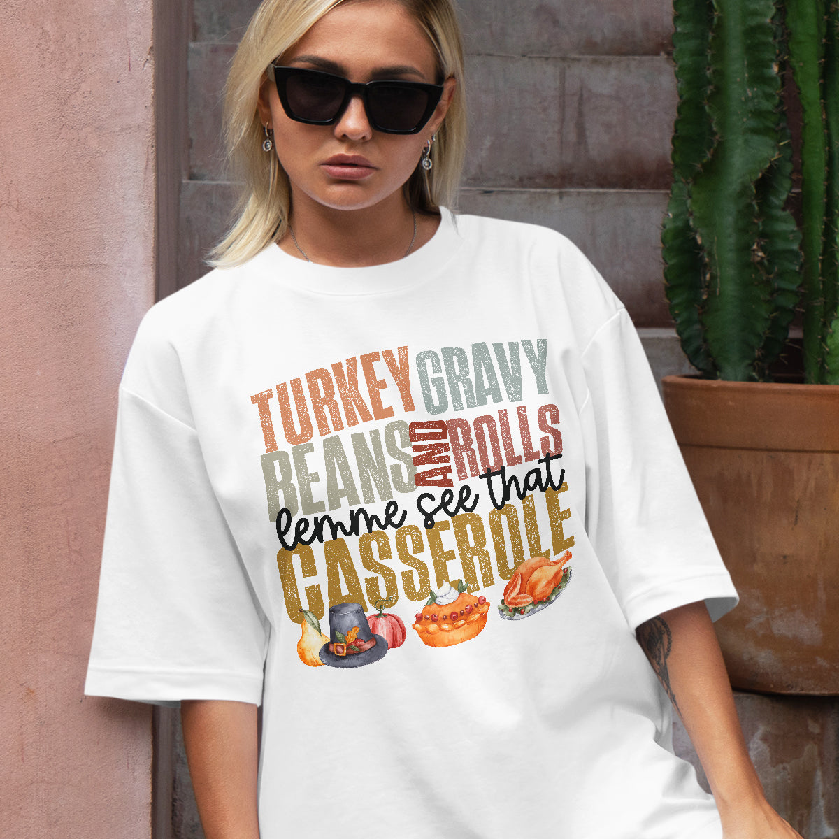 Teesdily | Thanksgiving Shirt, Turkey Gravy Beans And Rolls Tee Sweatshirt Hoodie Mug, Thanksgiving Gift, Turkey Fall Gift