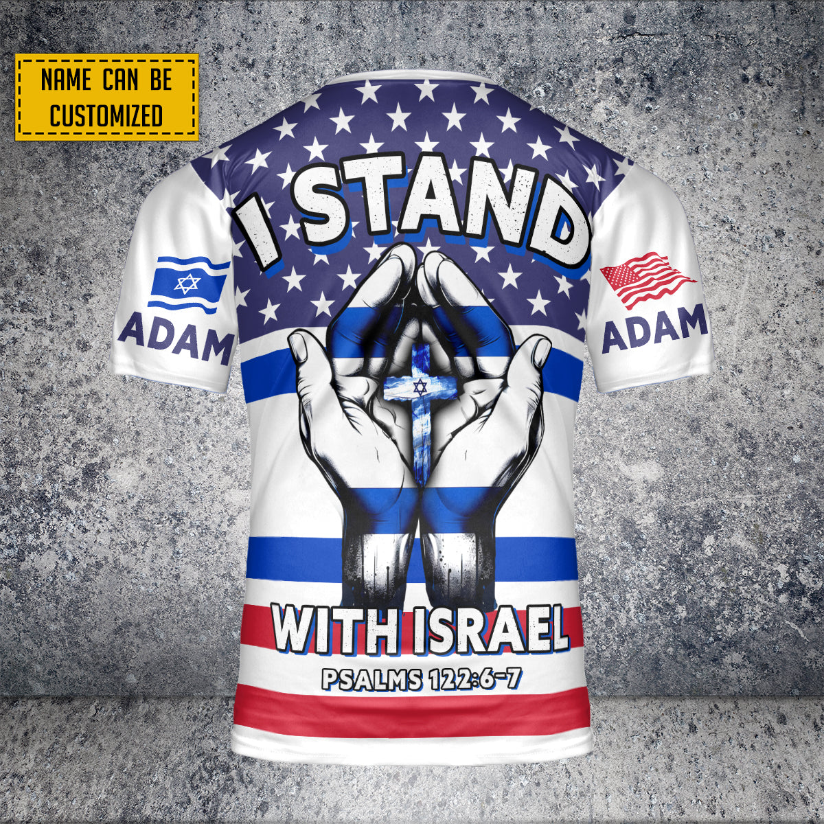 Teesdily | Israel Personalized 3D Tshirt, I Stand With Israel 3D Shirt, Jesus Lovers Gifts, Israel All Over Print Shirt