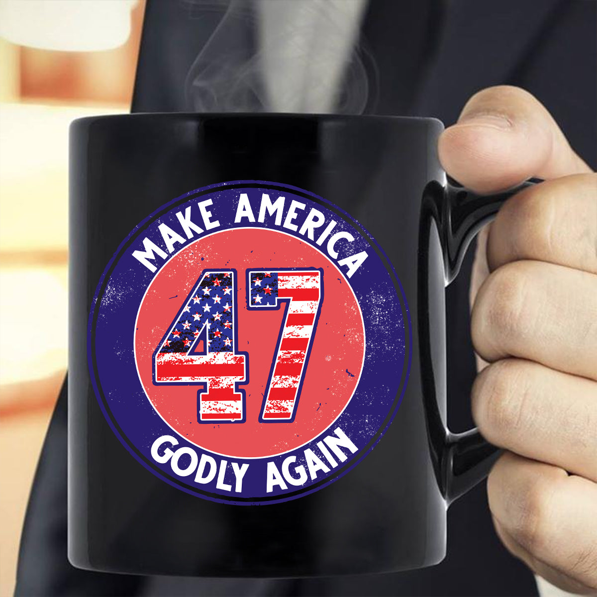 Teesdily | Make American Godly Again Shirt, American Flag Sweatshirt Hoodie Mug, Fight For America 2024 T-shirt, American Pride Tee, Patriotic Gift