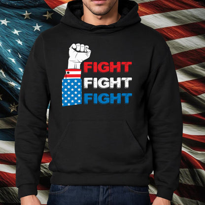 Teesdily | Fight America Shirt, Fight Fight Fight T-shirt, Fight For Freedom Sweatshirt Hoodie Mug, America Pride Shirt, Patriot Gifts For Men Women