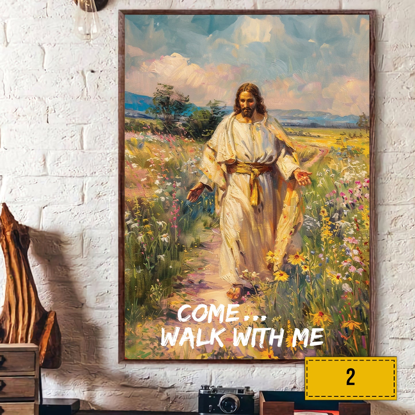 Teesdily | Jesus Come Walk With Me Poster, Walking With Jesus Poster, Walk With Christ Poster, God Art Painting Print, Religious Poster Canvas