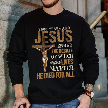 Teesdily | Jesus Crucifixion Shirt, Jesus He Die For All Shirt, Christian Bible Inspired Tee, Christian Religious Unisex Tshirt Hoodie Sweatshirt Mug