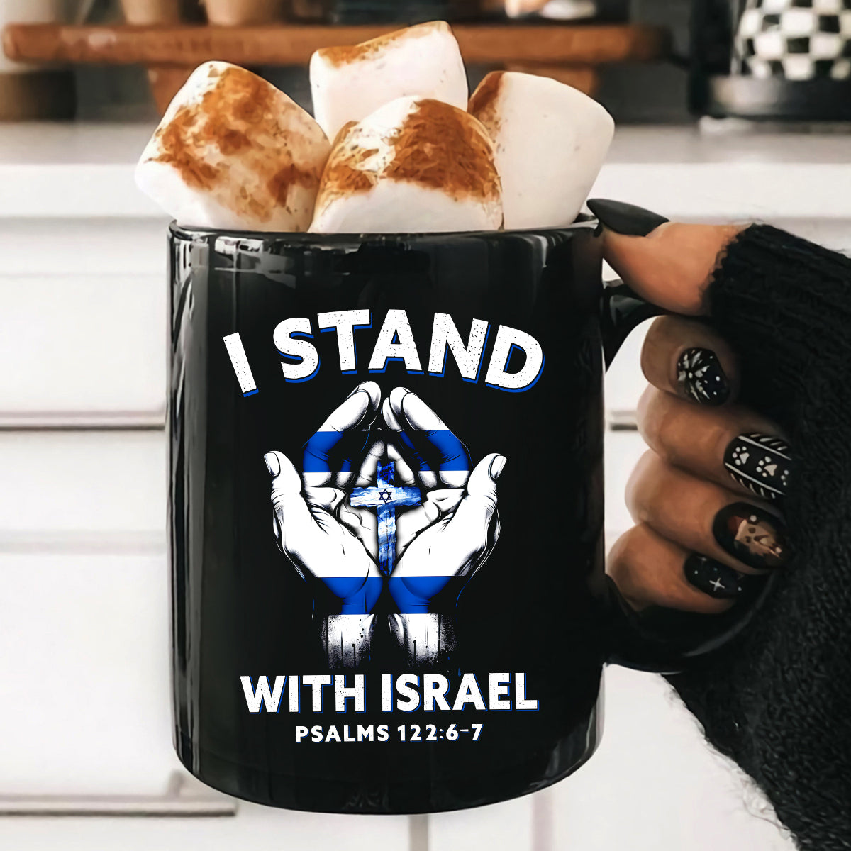 Teesdily | I Stand With Israel Back Design Tshirt, Jesus Hoodie Sweatshirt Mug, Israel Flag Shirt, Israel Support Gifts