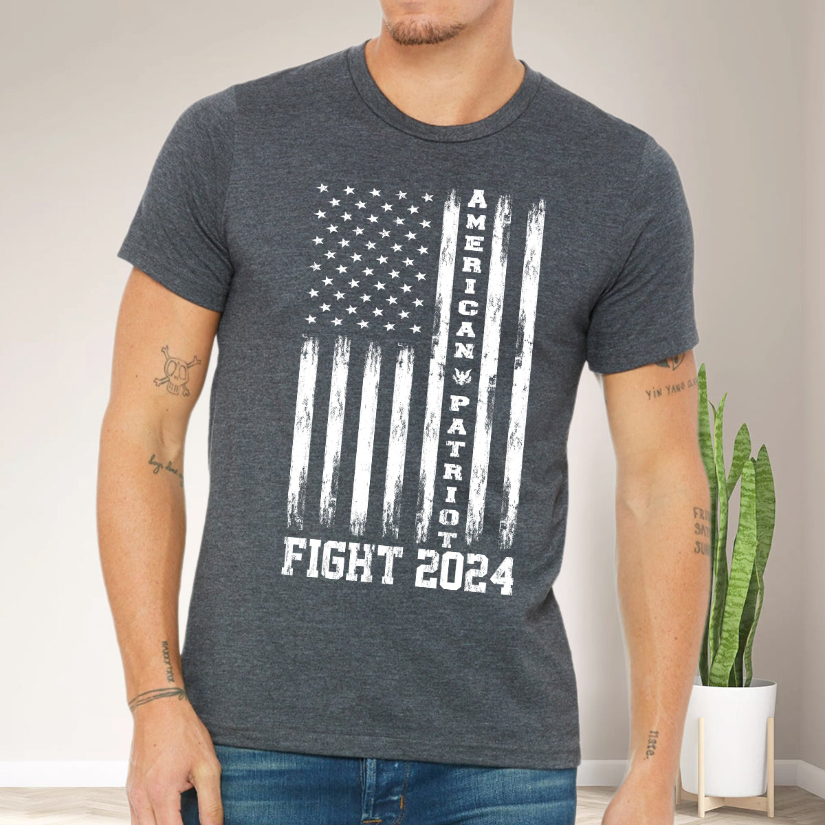 Teesdily | American Patriot Shirt, Fight 2024 Shirt, American Flag Patriotic T-shirt, Make America Godly Again Sweatshirt Hoodie Mug, Men Women Gift