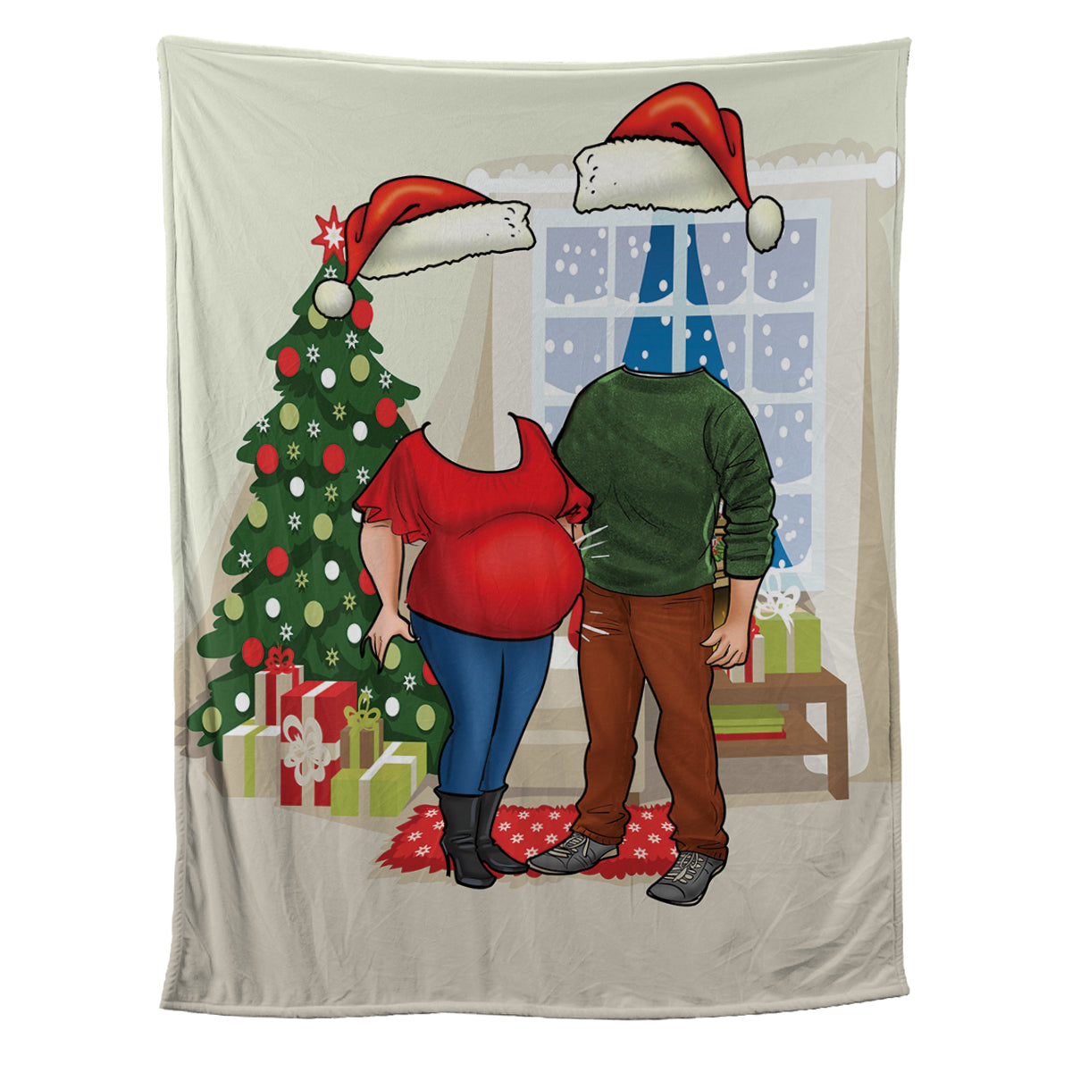 Teesdily | Couple Christmas Custom Blanket With Picture, Christmas Theme Warm Blanket, Customize Blankets With Photos, Funny Christmas Gifts