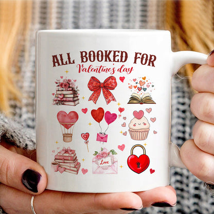 Teesdily | All Booked For Valentine's Day Shirt, Valentine Coquette Sweatshirt, Valentine's Day Coquette Bow Hoodie Mug Lover