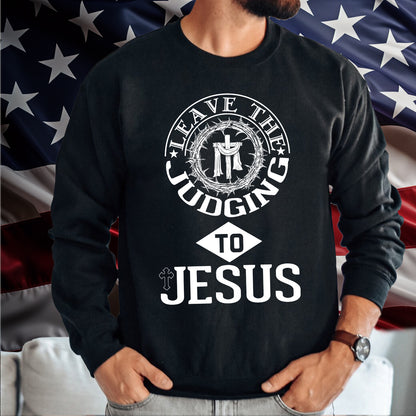 Teesdily | Leave The Judging To Jesus Shirt, God Cross Thorns, Faith Believers, Jesus Gift, Unisex Tshirt Hoodie Sweatshirt Mug