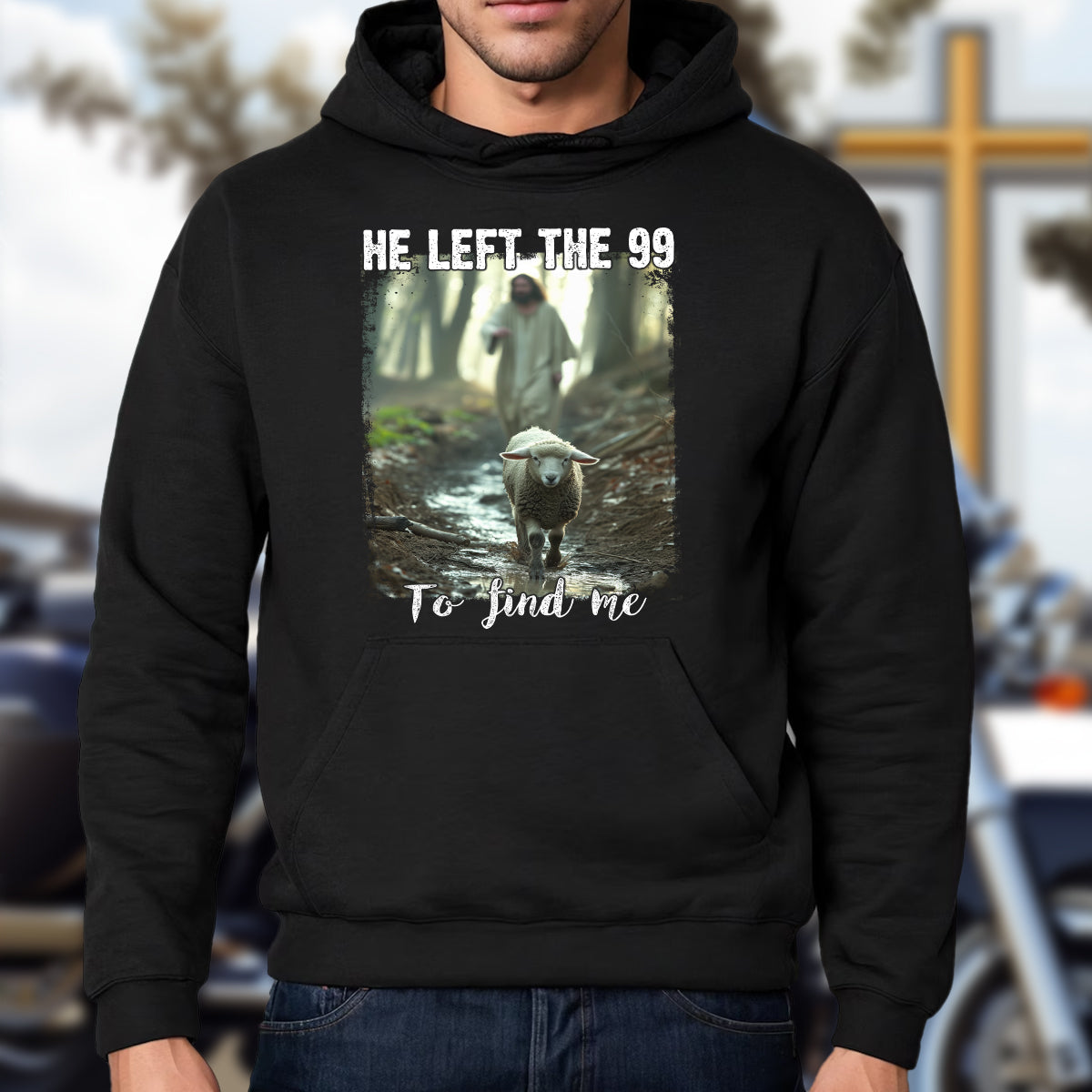 Teesdily | Lamb Of God Shirt, He Left The 99 To Find Me T-Shirt, Jesus Running After A Lost Lamb Sweatshirt Hoodie Mug, Christian Jesus Lover Gift