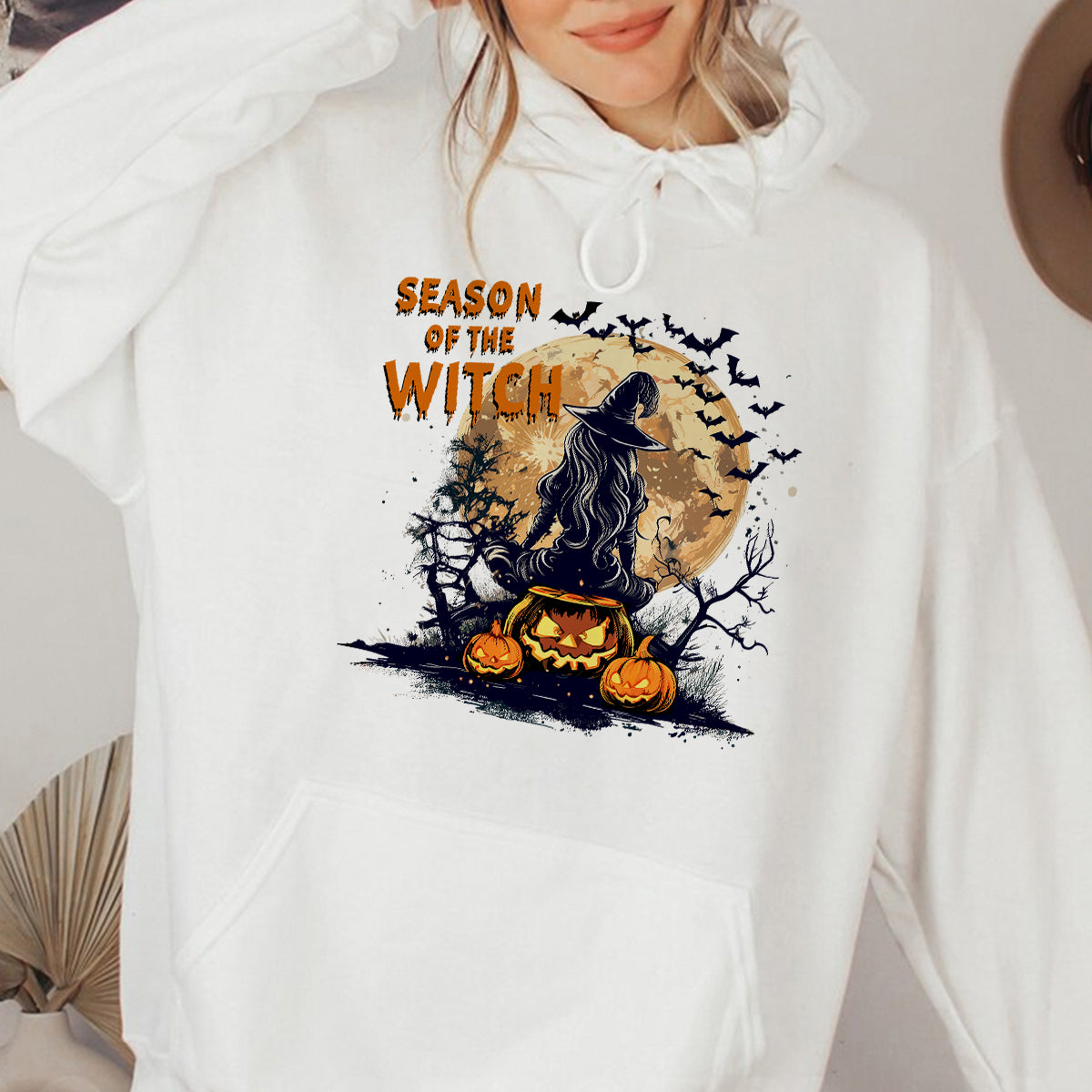 Teesdily | Season Of The Witch Shirt, Funny Vintage Halloween Tshirt Sweatshirt Hoodie Mug, Retro Horror Social Club Tee, Spooky Vibe Halloween Gift