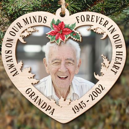 Teesdily | Customized God Has You In His Arm Memorial 2 Layer Wood Ornament, Memory Family Ornament, Christmas Remembrance Gift