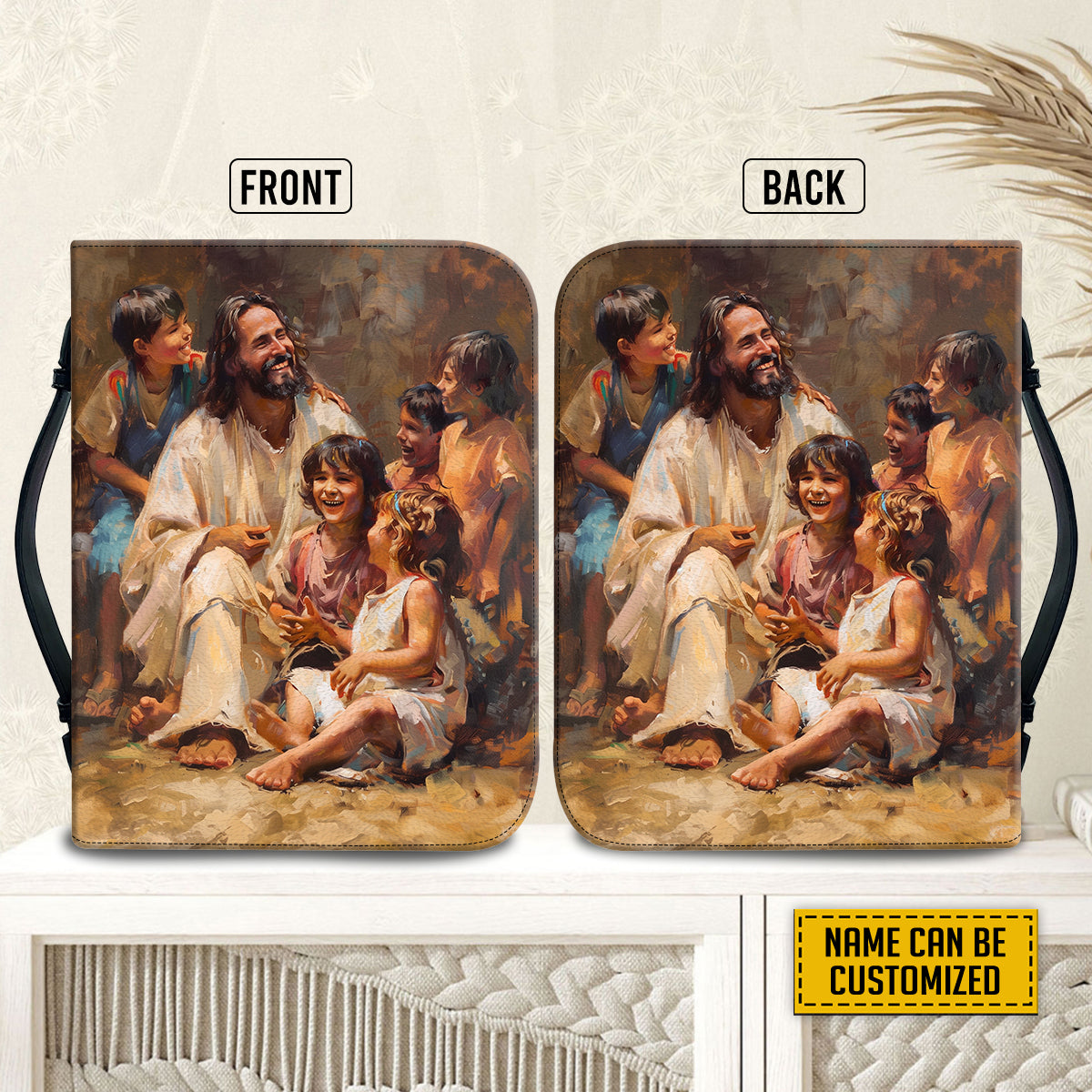 Teesdily | Jesus Blessing The Children Bible Cover Custom, God With Children Bible Bag, Christ Inspirational Religious Bible Case, Jesus Lovers Gift