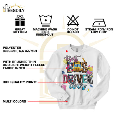 Teesdily | Best Bus Driver Ever Shirt, Back To School Season Tee, First Day Of School Shirt, School Bus Driver Mug Sweatshirt Hoodie, Bus Driver Gift