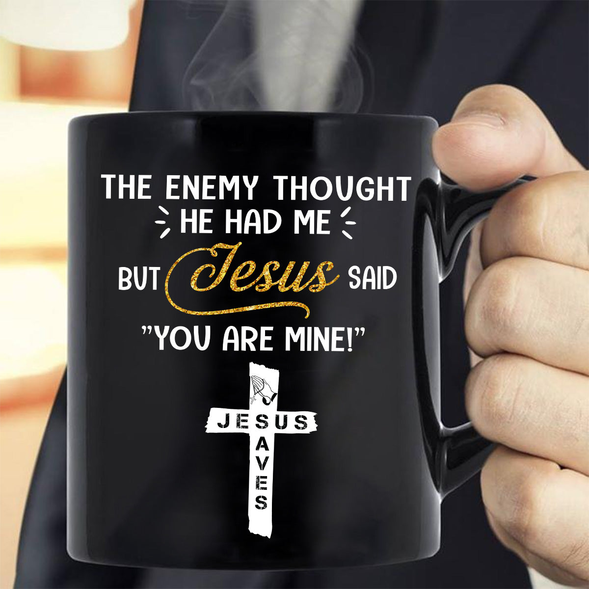 Teesdily | Jesus Cross Art Shirt, The Enemy Thought He Had Me But Jesus Said You Are Mine Tee, Jesus Lovers Gifts, Christian Shirt