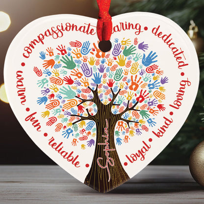 Teesdily | Christmas Social Worker Ceramic Ornament, Social Work Compassionate Gift Xmas Ornament, Christmas Ornament Gift