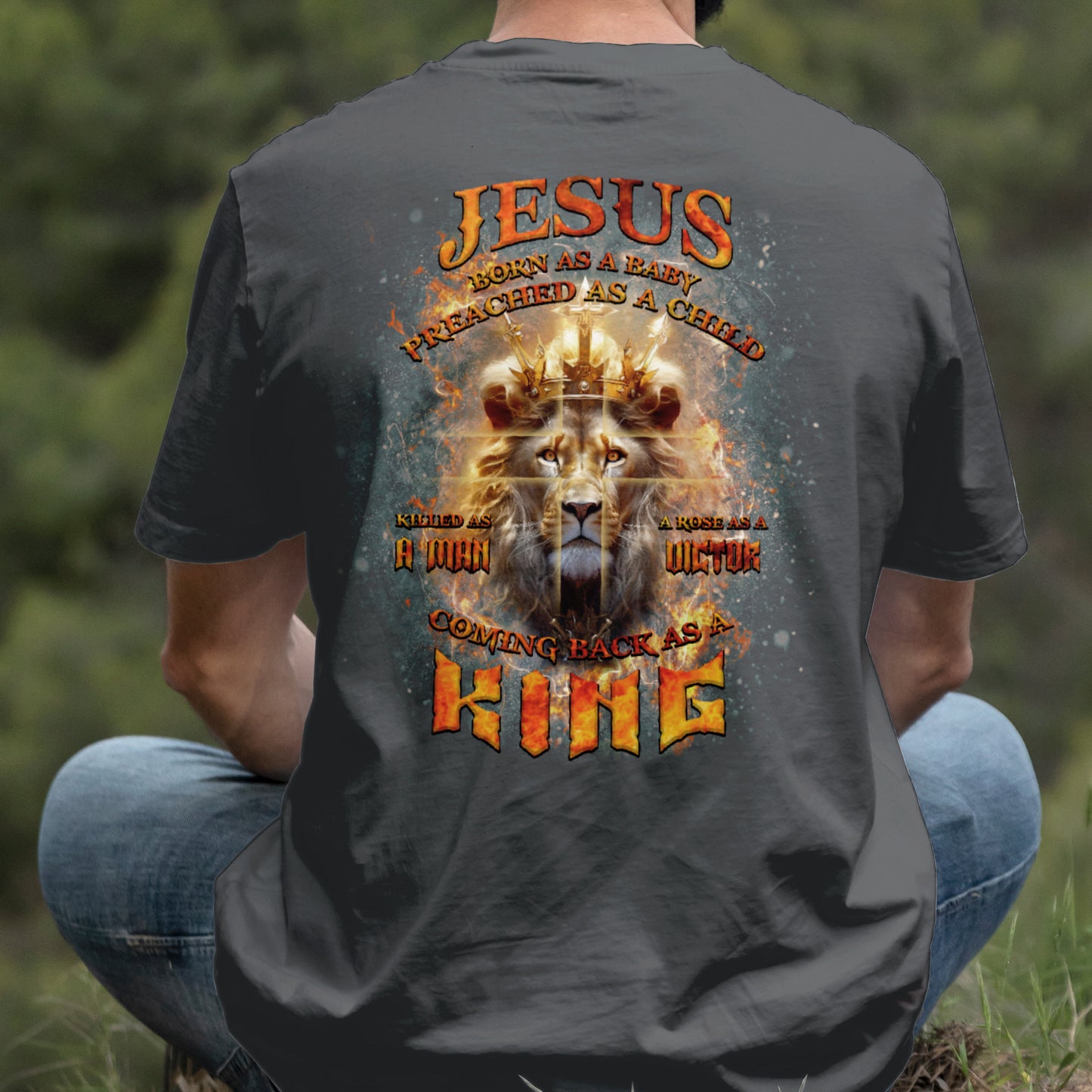 Teesdily | Jesus Coming Back As A King Lion Shirt, Christian Cross Lion Sweatshirt, Jesus King Hoodie Mug, Faith Religious Gift