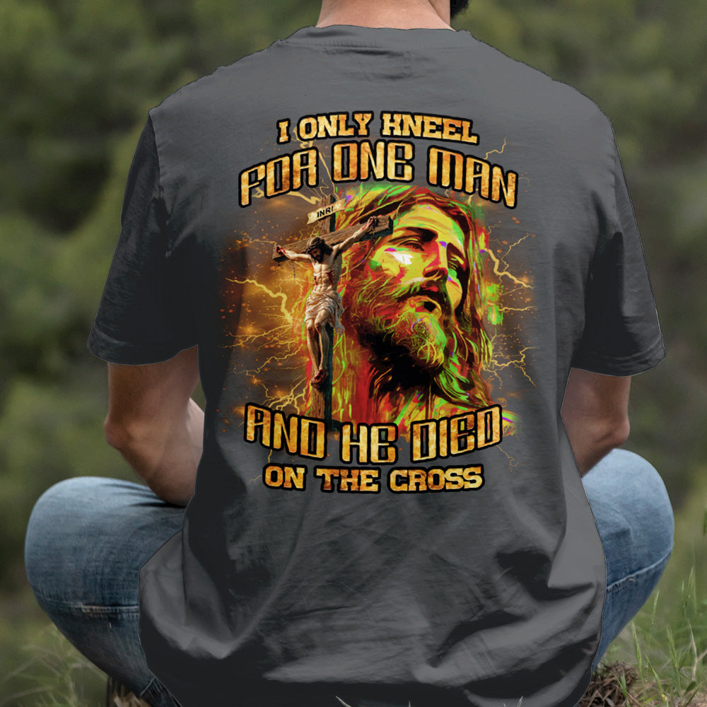 Teesdily | I Only Kneel For One Man And He Died On The Cross Shirt, Jesus Christ Cross Sweatshirt, Faith Religious Hoodie Mug