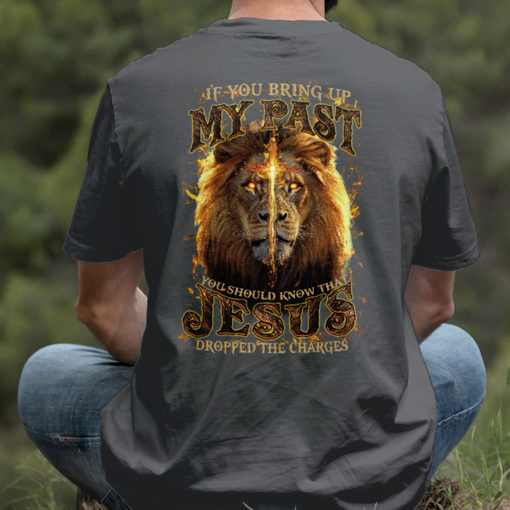 Teesdily | Jesus Christ Lion Cross Shirt, Jesus Dropped The Charges Lion Sweatshirt, Faith Religious Hoodie Mug, Jesus Lover Gift