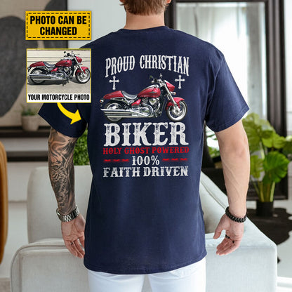 Teesdily | Customized Christian Motorcycle Shirt, Proud Christian Biker Back Design Sweatshirt Hoodie Mug, Jesus Lover Gifts, Christian Biker Apparel