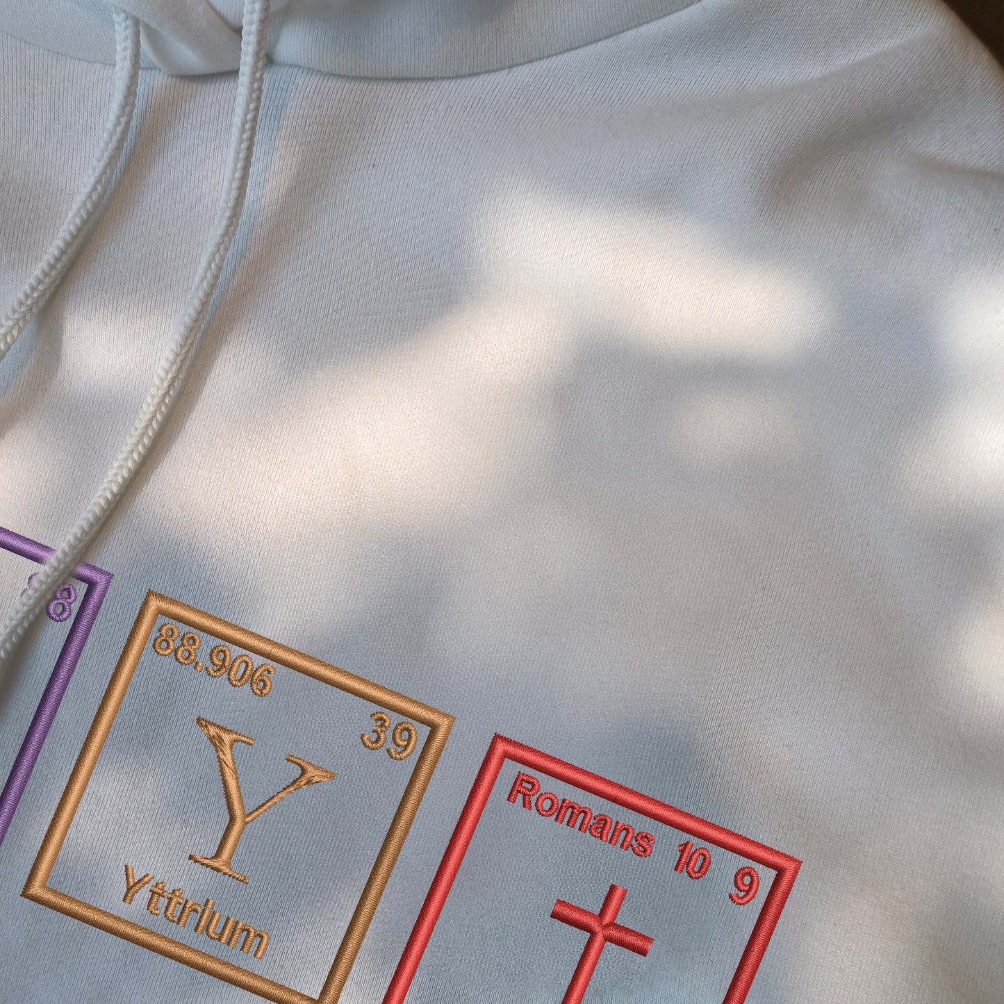 Teesdily | Christian Embroidered Shirt, Pray Periodic Table Embroidery Sweatshirt Hoodie, Embroidered Jesus Shirt, Jesus Lover Gifts