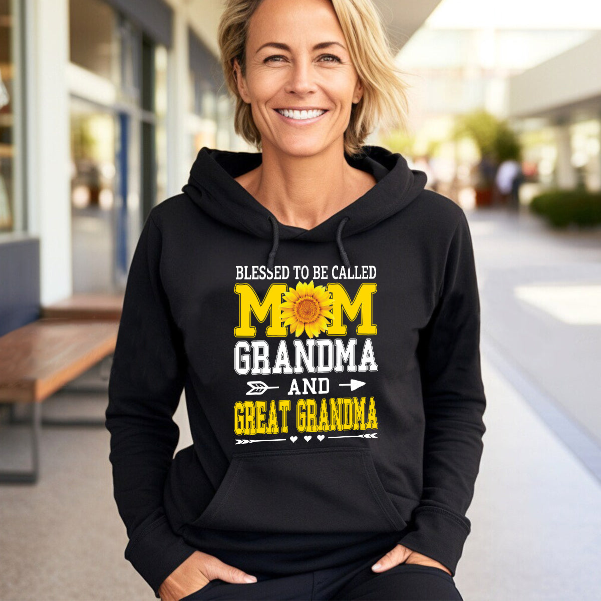 Teesdily | Blessed To Be Called Mom Grandma Shirt, Mom Sunflower Hoodie Sweatshirt, Mothers Day Gift, Christian Grandma Apparel, Grandma Mug