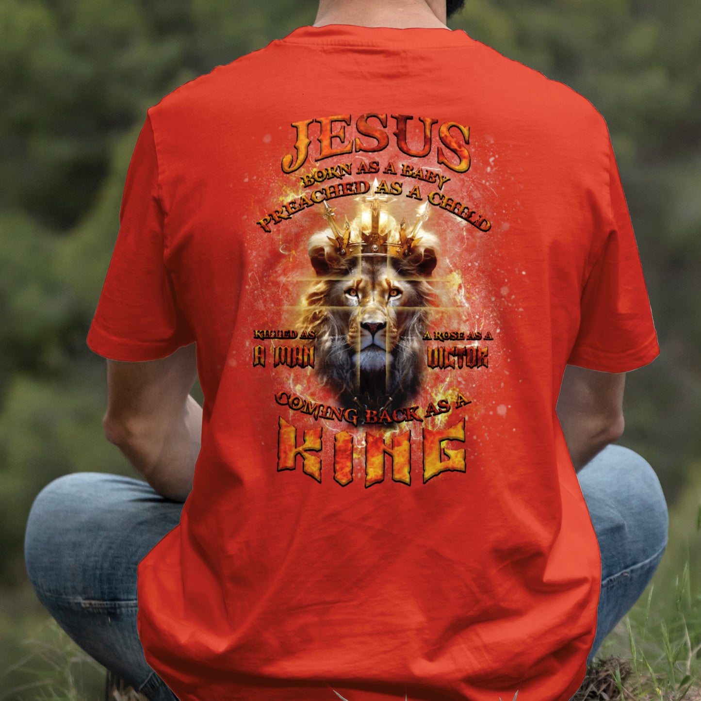 Teesdily | Jesus Coming Back As A King Lion Shirt, Christian Cross Lion Sweatshirt, Jesus King Hoodie Mug, Faith Religious Gift