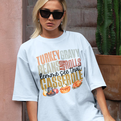 Teesdily | Thanksgiving Shirt, Turkey Gravy Beans And Rolls Tee Sweatshirt Hoodie Mug, Thanksgiving Gift, Turkey Fall Gift