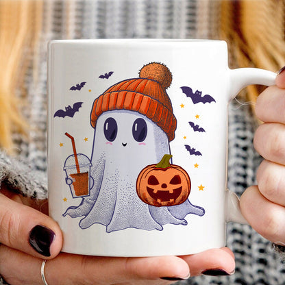 Teesdily | Cute Ghost Halloween Shirt, Happy Halloween Tee Sweatshirt Hoodie, Spooky Vibes Mug, Halloween Gifts Idea