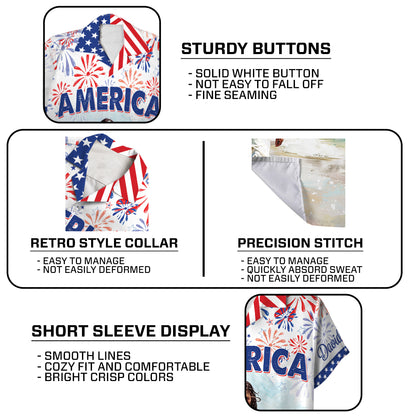 Teesdily | Customized Jesus America Beach Hawaiian Shirt, Happy 4th Of July Hawaii Set, Independence Day Gift, US Flag Pride Aloha Set Summer For Men