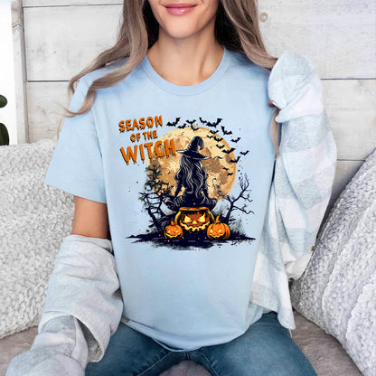 Teesdily | Season Of The Witch Shirt, Funny Vintage Halloween Tshirt Sweatshirt Hoodie Mug, Retro Horror Social Club Tee, Spooky Vibe Halloween Gift