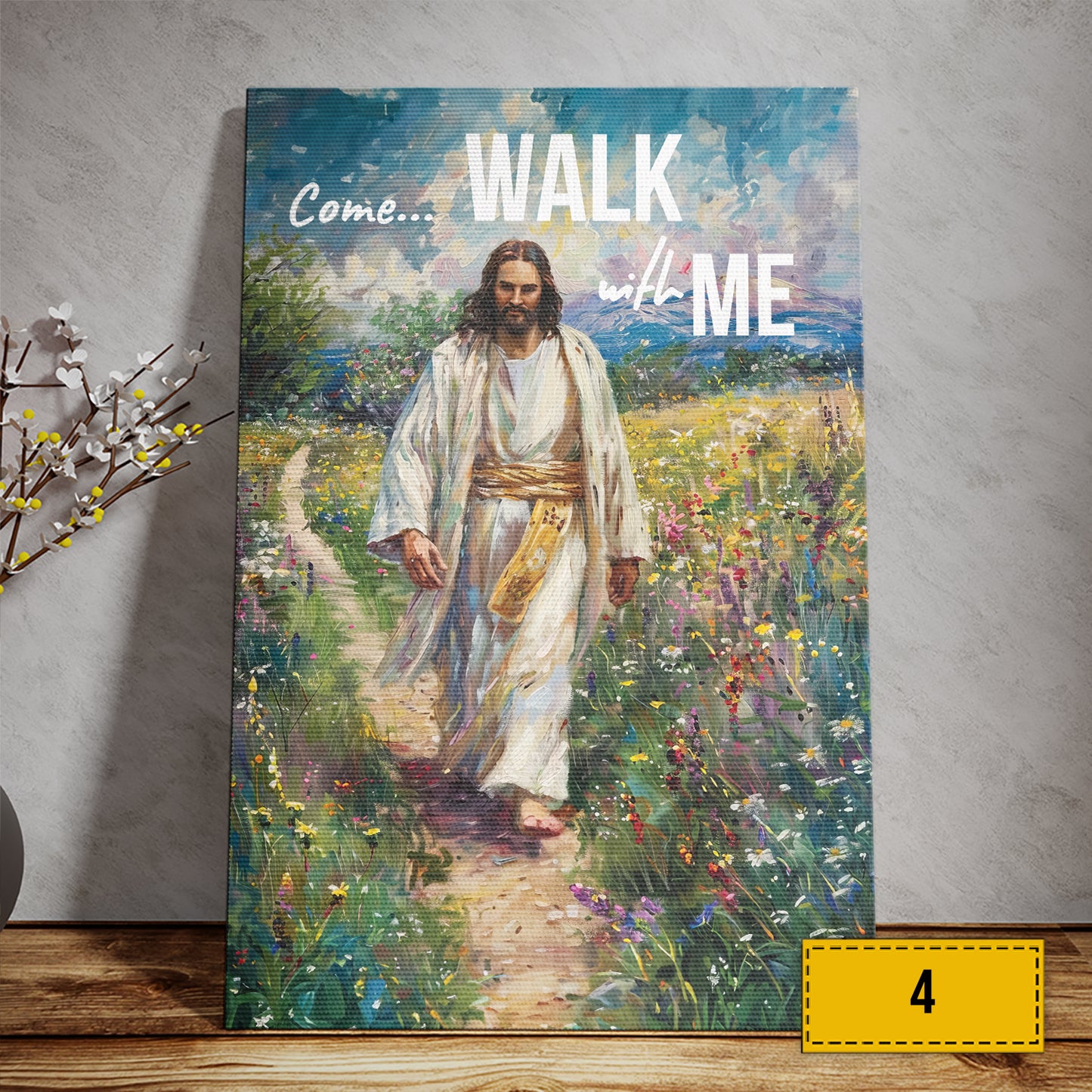 Teesdily | Jesus Come Walk With Me Poster, Walking With Jesus Poster, Walk With Christ Poster, God Art Painting Print, Religious Poster Canvas