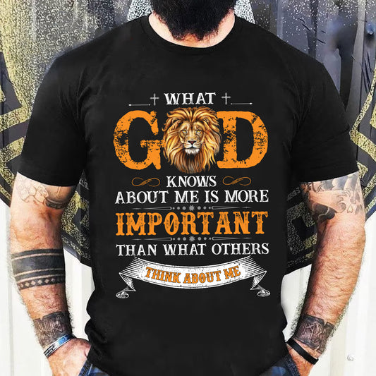 Teesdily | What God Knows About Me Is More Important Shirt, Jesus Lovers, Unisex Tshirt Hoodie Sweatshirt Mug