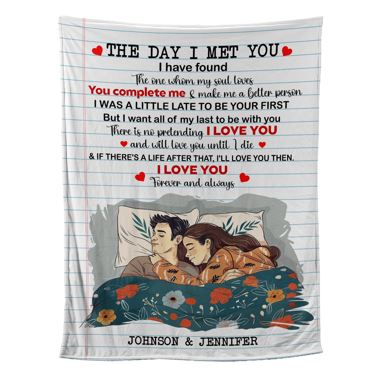 Teesdily | Personalized Chibi Couple Soft Blanket, The Day I Met You Fleece Blanket, Honeymoon Beach Blanket, Happy Wedding Keepsake, Mr And Mrs Gifts