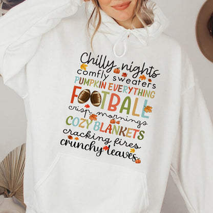 Teesdily | Fall T-shirt, Chilly Nights Pumpkin Everything Crunchy Leaves Tee Sweatshirt Hoodie Mug, Thanksgiving Gift, Autumn Pumkin Shirt