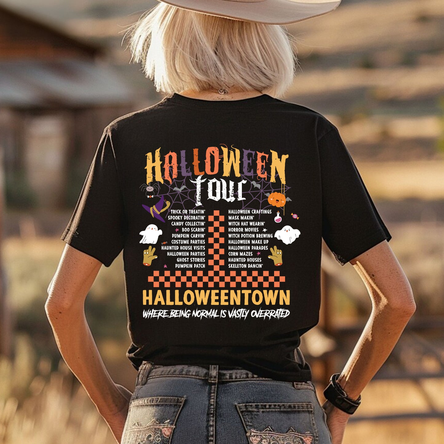 Teesdily | Halloween Tour Shirt, Halloween Town tee sweatshirt hoodie mug, halloween gifts, spooky season costume, halloween icons gifts