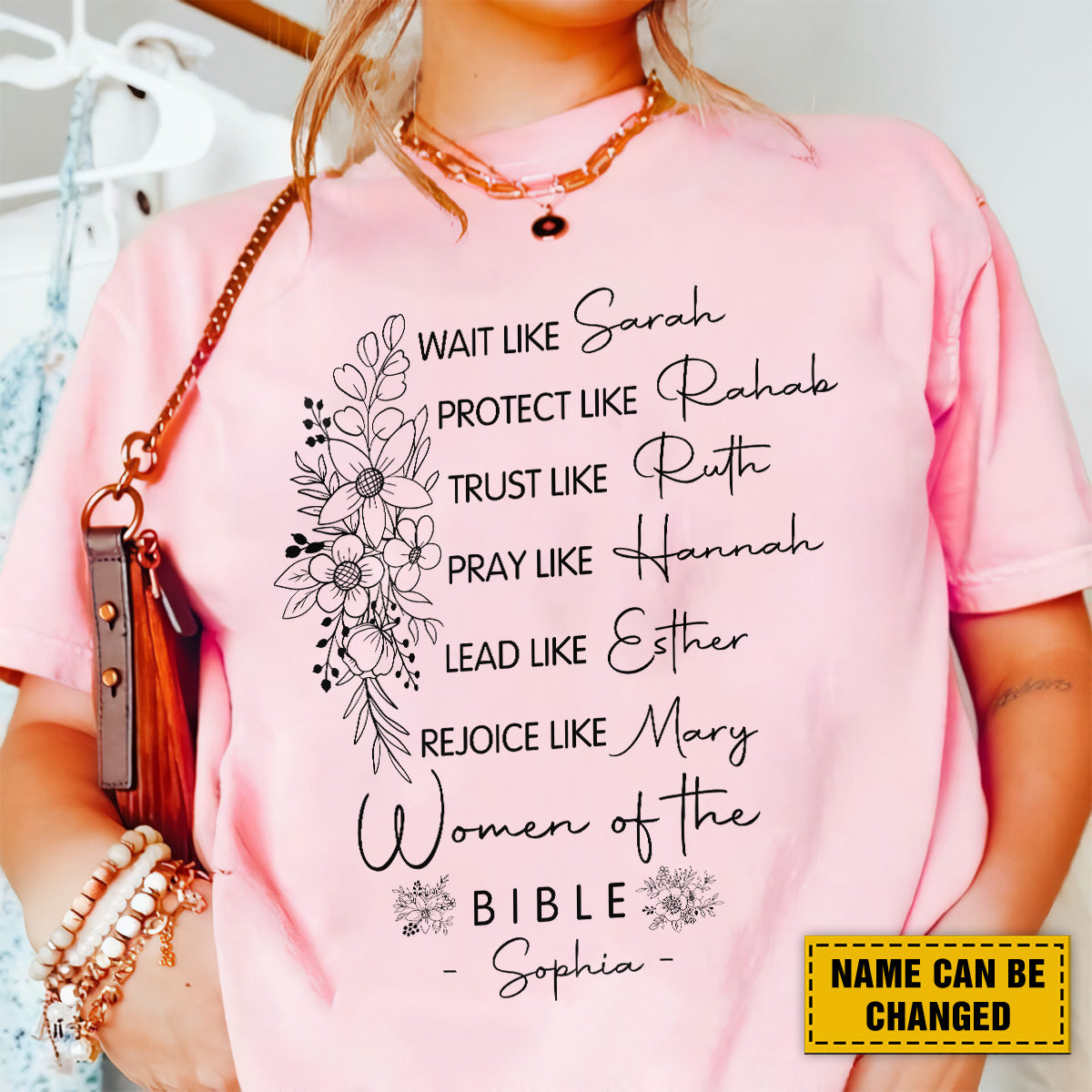 Teesdily | Customized Women Of The Bible Shirt, Wait Like Sarah Rejoice Like Mary Tee Sweatshirt Hoodie Mug, Christian Lovers Gifts, Jesus Pastor Tee