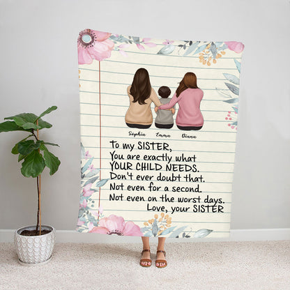 Teesdily | Personalized To My Little Sister Floral Fleece Blanket You Are Exactly What Your Child Needs Sherpa Blanket Gift For Auntie Mothers Day