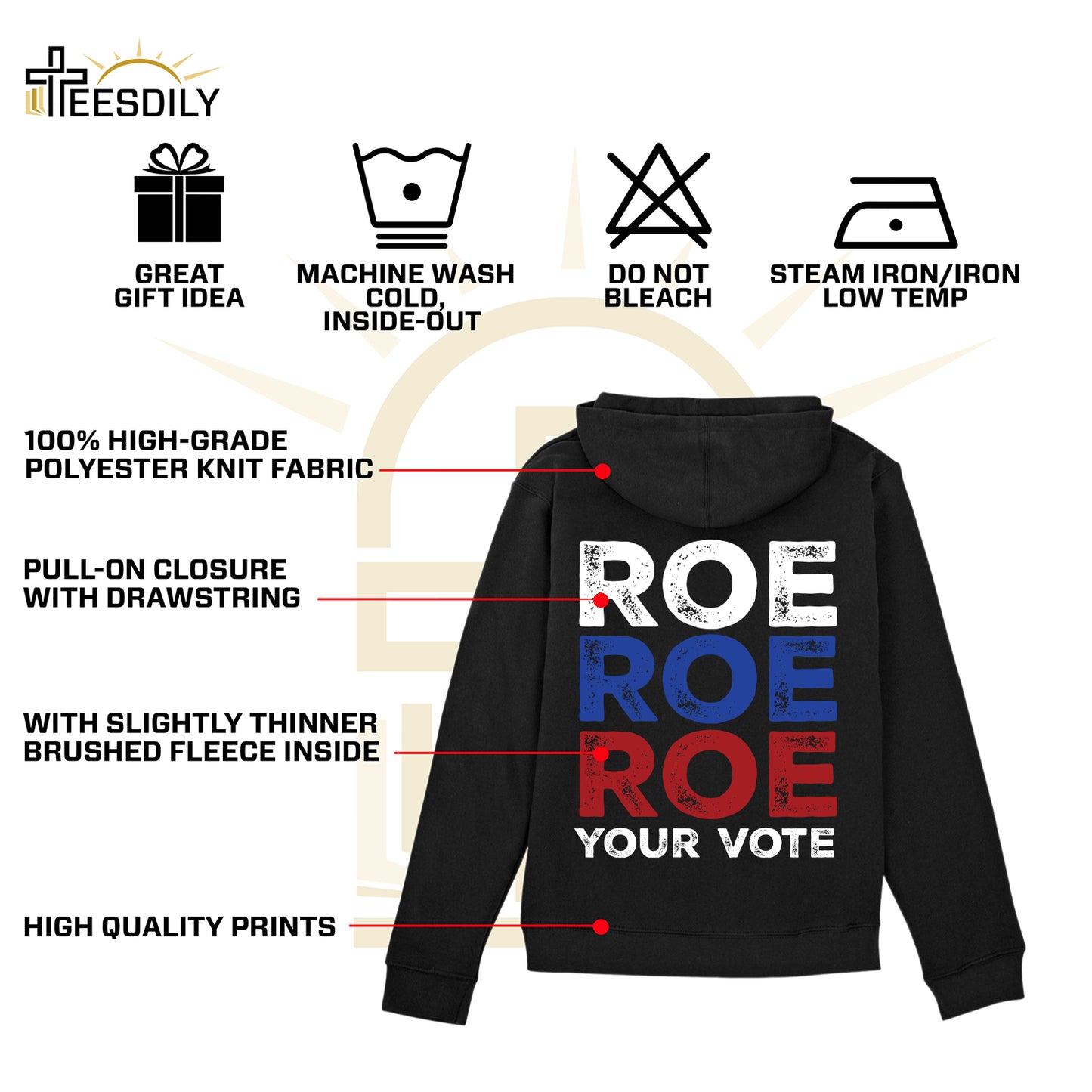 Teesdily | Roe Tee Shirt, Roe Roe Roe Your Vot Tee Sweatshirt Hoodie Mug, Protest Equality Tee, Human Rights Tee, Activist Women Rights Shirt