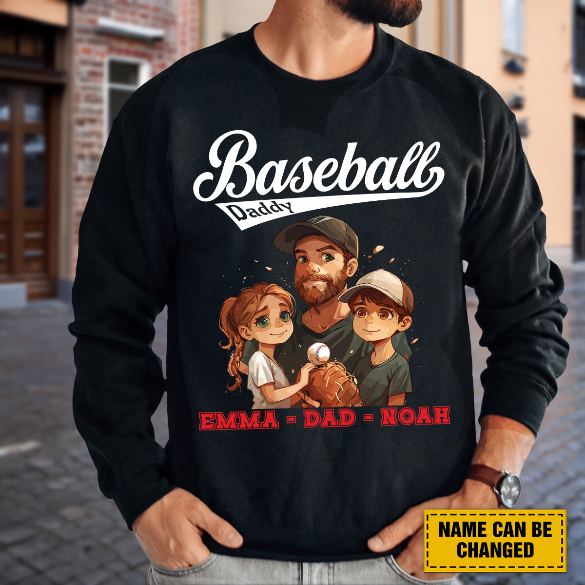 Teesdily | Customized Baseball Daddy Shirt, Father's Day Gift, Father Shirt, Fathers Day, Unisex Tshirt Hoodie Sweatshirt Mug