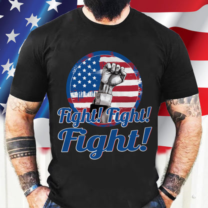 Teesdily | American Flag Fight Shirt, Fight Fighting Fighter Supporters American Shirt, American Pride Sweatshirt Hoodie Mug, Patriot Unisex T-shirt