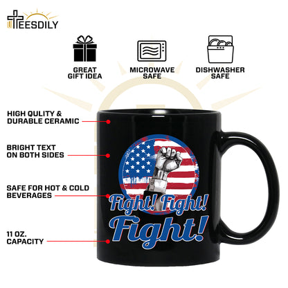 Teesdily | American Flag Fight Shirt, Fight Fighting Fighter Supporters American Shirt, American Pride Sweatshirt Hoodie Mug, Patriot Unisex T-shirt