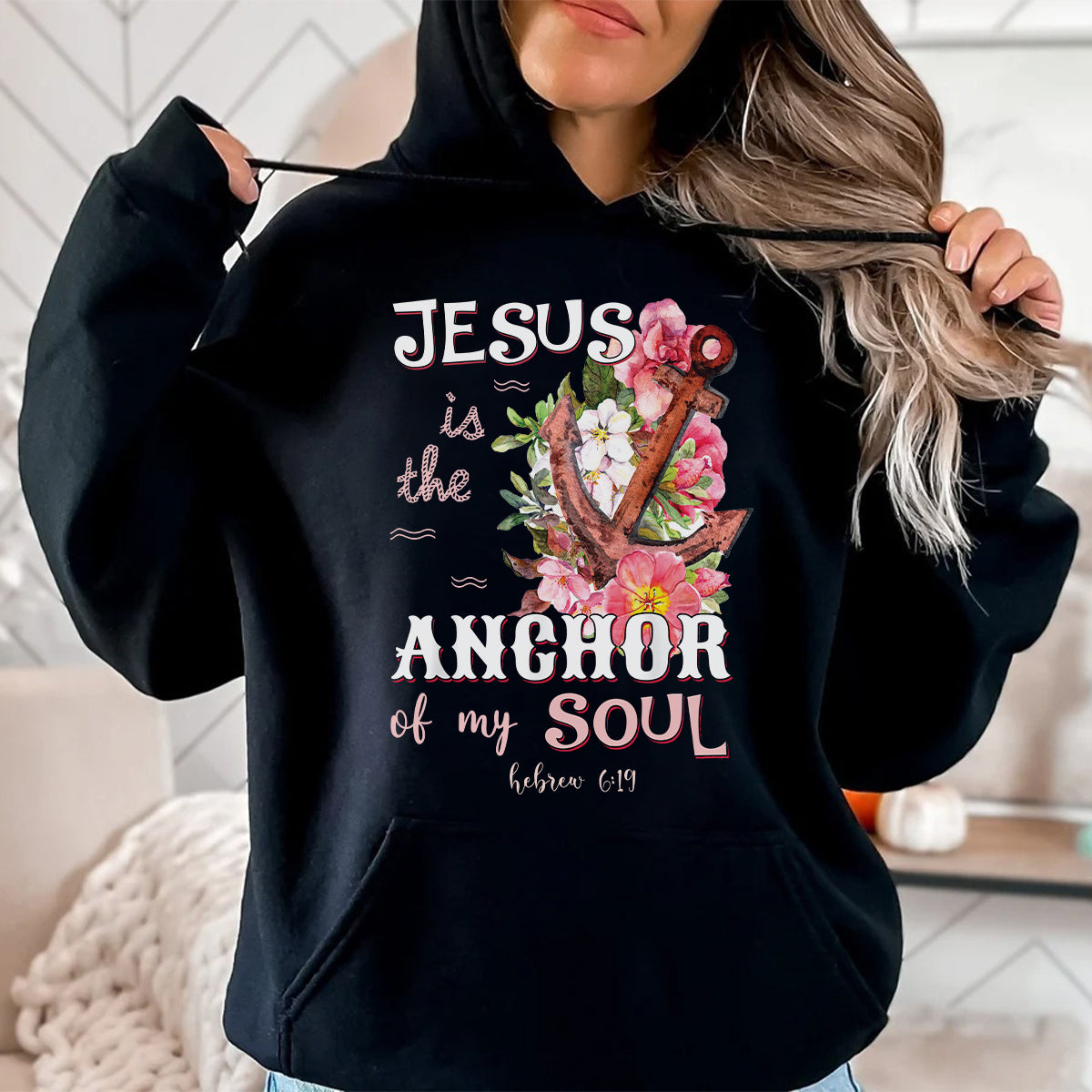 Teesdily | Jesus Anchor Tropical Tshirt, Jesus Is The Anchor Of My Soul Sweatshirt Hoodie Mug, Christian Graphic Tees Short Sleeve, Religious Gifts