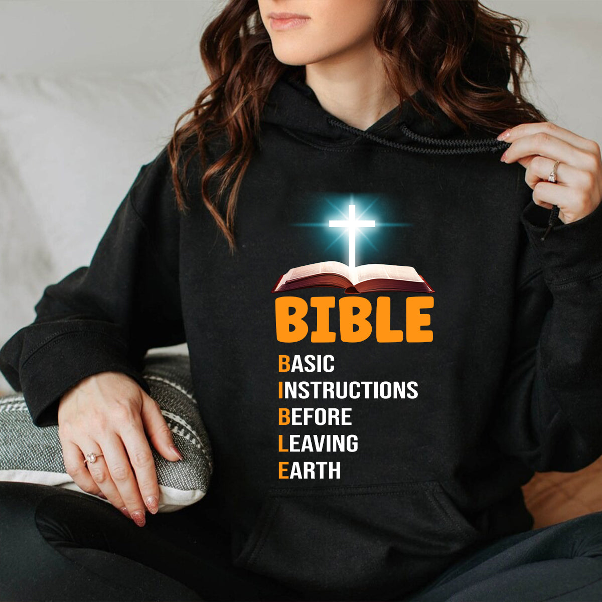 Teesdily | God Bible Book Shirts Casual Bible Basic Instructions Before Leaving Earth Crewneck Sweatshirt Hoodie Mug Christian God Prayer Gifts