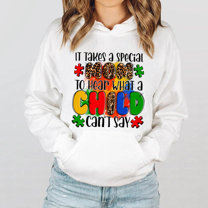 Teesdily | Autism Mom Leopard Shirt, A Mother's Special Love It Takes A Special Mom Hoodie Sweatshirt Mug, Mothers Day Gifts, Autism Support Gifts