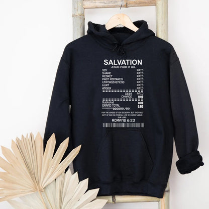 Teesdily | Salvation Jesus Paid It All T-Shirt Bible Scripture God Christian Sweatshirt Hoodie Mug Religious Gift For God Faith Believers