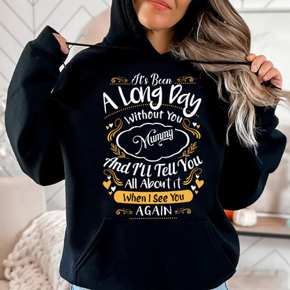 Teesdily | Mom Remembrance Shirt, Always In My Heart It's Been A Long Day Without You Tee, Mother Day Memorial Gifts Unisex Tshirt Hoodie Sweatshirt Size S-5XL / Mug 11-15Oz