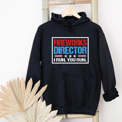 Teesdily | Fireworks Director I Run You Run Funny Shirt Happy 4Th Of July Graphic Crewneck American Pride Coffee Tea Cup Independence Day Gift Ideas