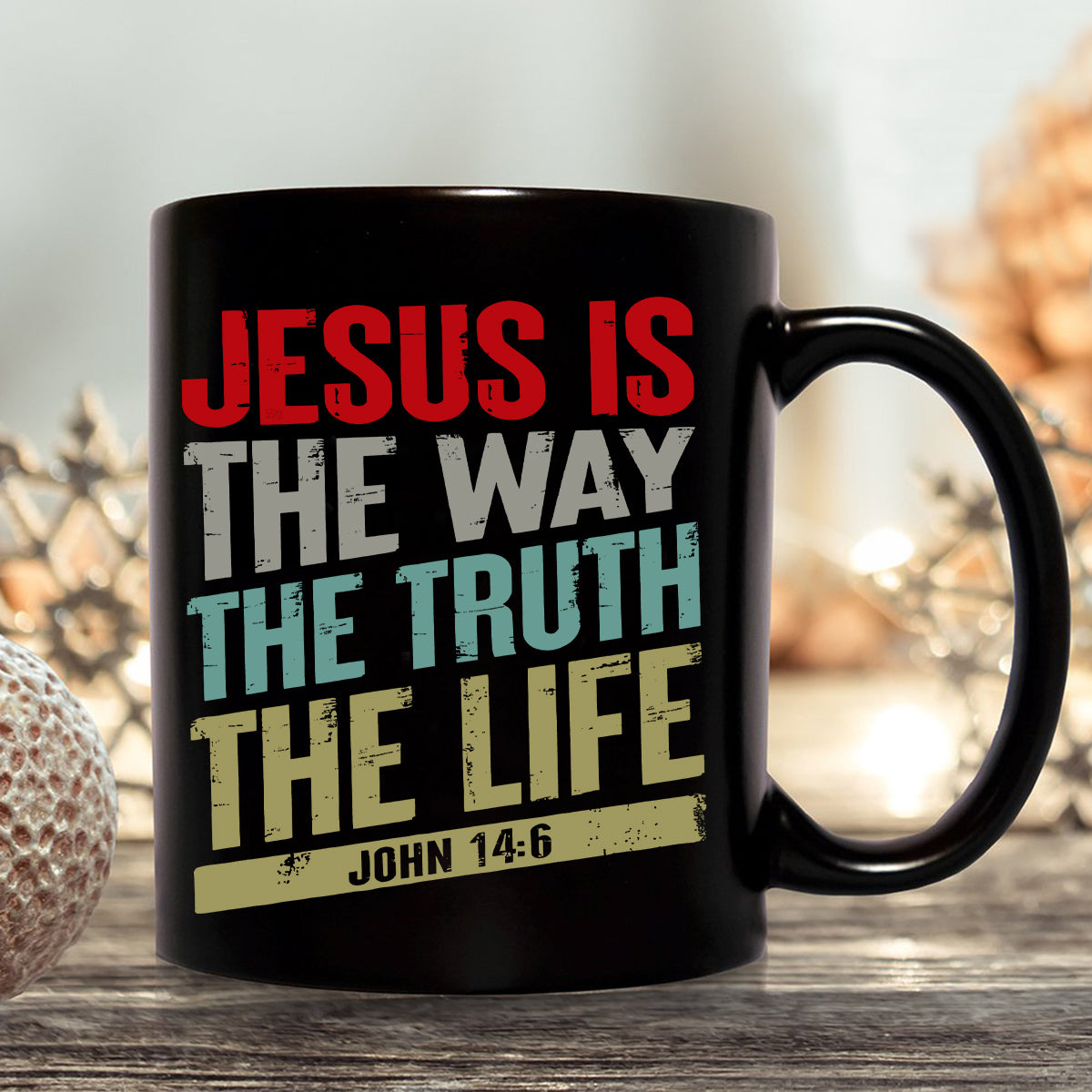 Teesdily | Jesus Is The Way The Truth The Life Typography Tshirt Bible Christian Retro Sweatshirt Hoodie Mug God Faith Believer Apparel