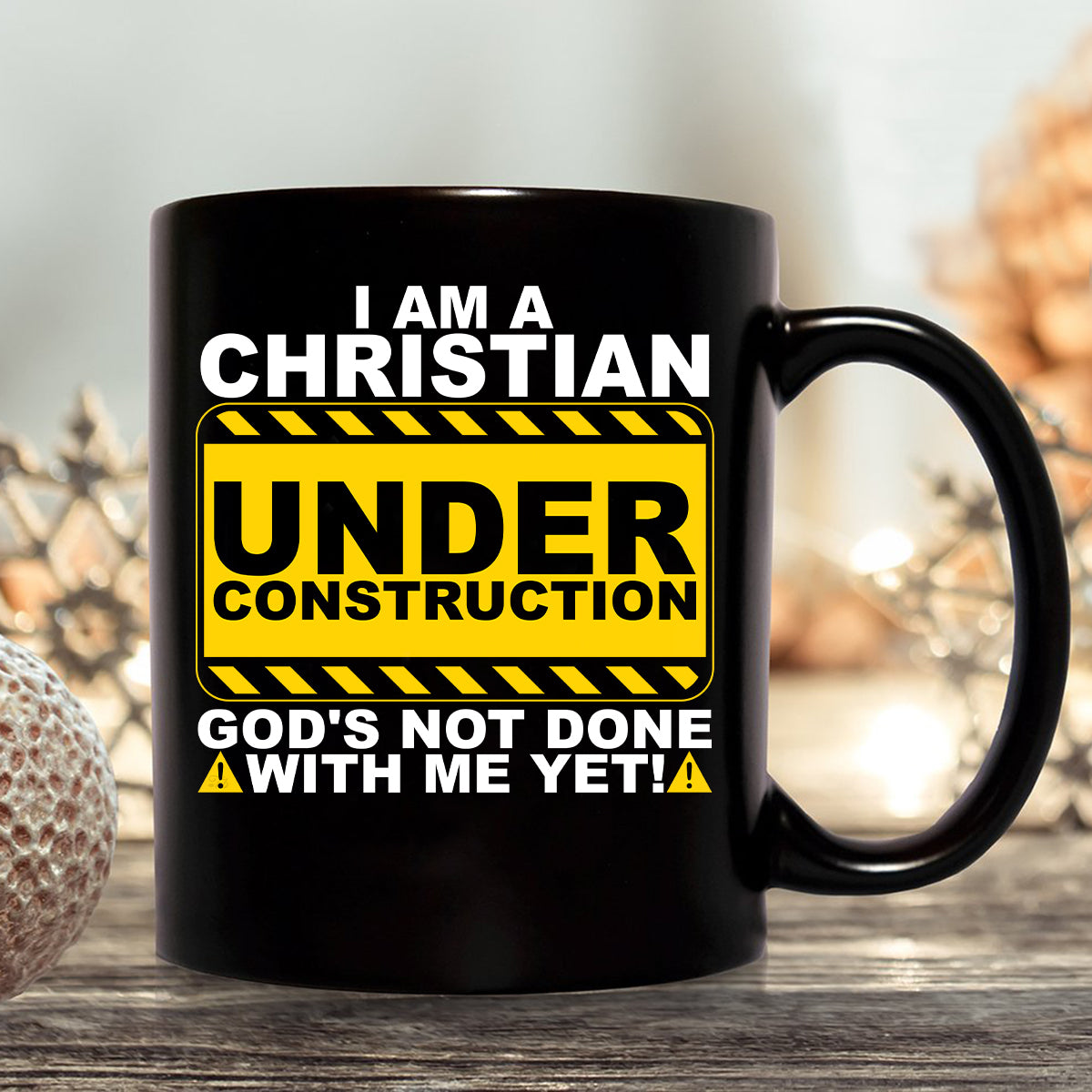 Teesdily | Jesus Christ Shirt, I Am A Christian Under Construction God's Not Done With Me Yet Tee Sweatshirt Hoodie Mug, Jesus Lovers Gifts