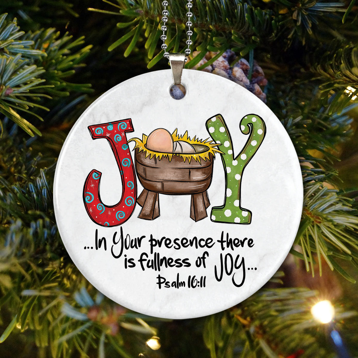 Teesdily | Jesus Nativity Christmas Rear View Mirror Accessories, Christmas Joy Car Charms, Psalm God Bible Verse Christmas Tree Ornament Decor