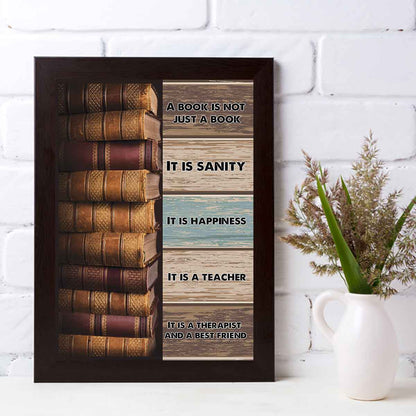 Teesdily | Old Ancient Books Poster Canvas, A Book Is Not Just A Book Poster, Books Vintage Wall Art, Book Reading Lover Wall Decor